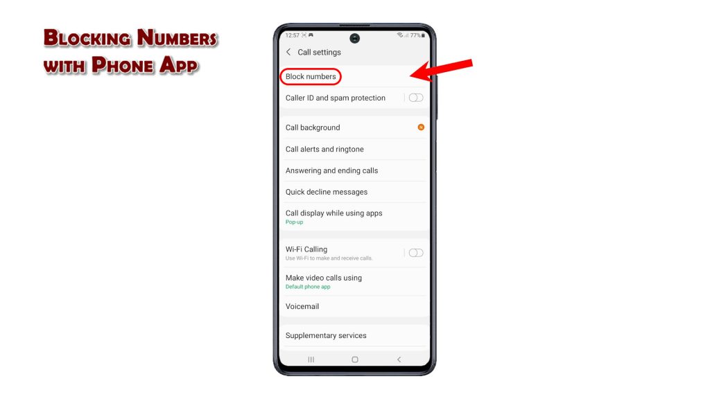 how to block number samsung galaxy m62 blocknos
