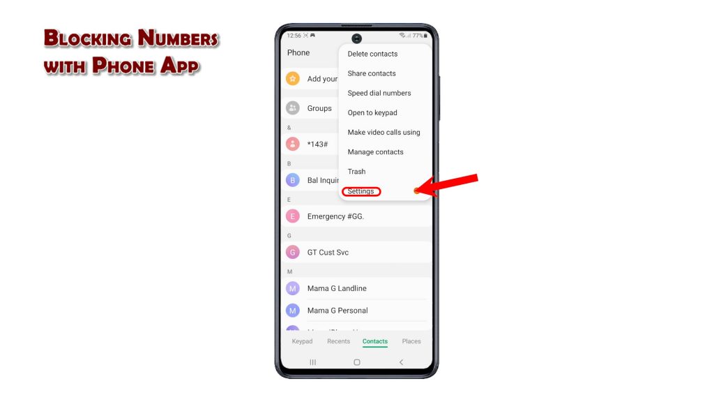 how to block number samsung galaxy m62 phonesettings