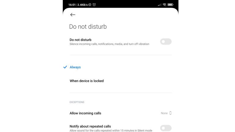 How to Put Xiaomi Mi Note 10 Lite on Do Not Disturb