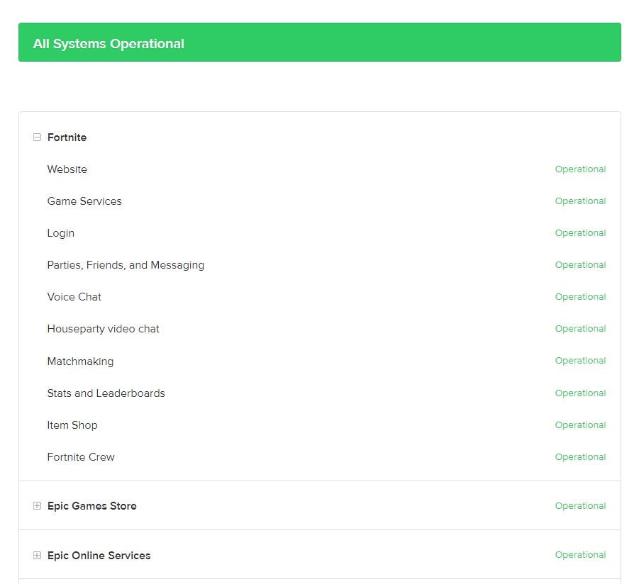 Epic Games server status 1