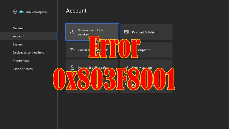 Error 0x803F8001 On Xbox Series S 5