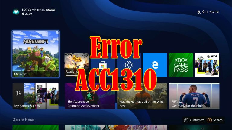 Error ACC1310 Xbox Series S 4