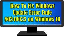Windows Update Error Code 80240025