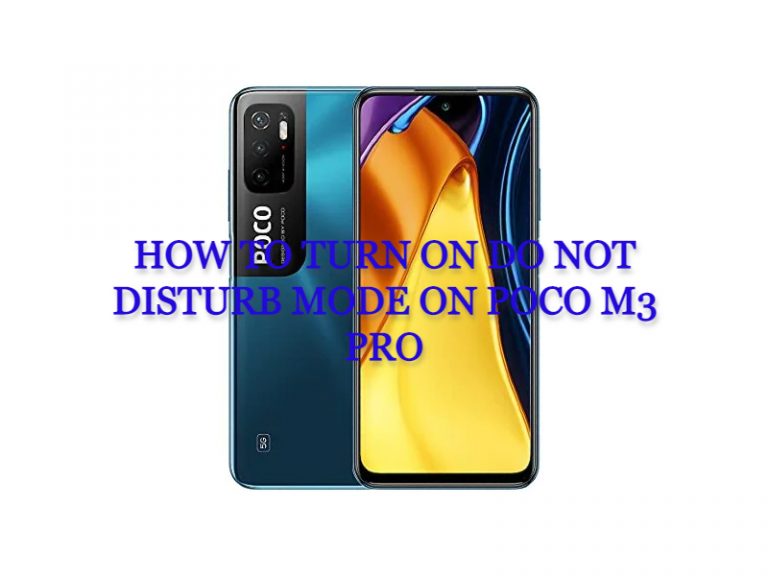 How To Turn On Do Not Disturb Mode on Poco M3 Pro
