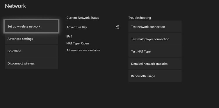 Test network connection xbox one 1