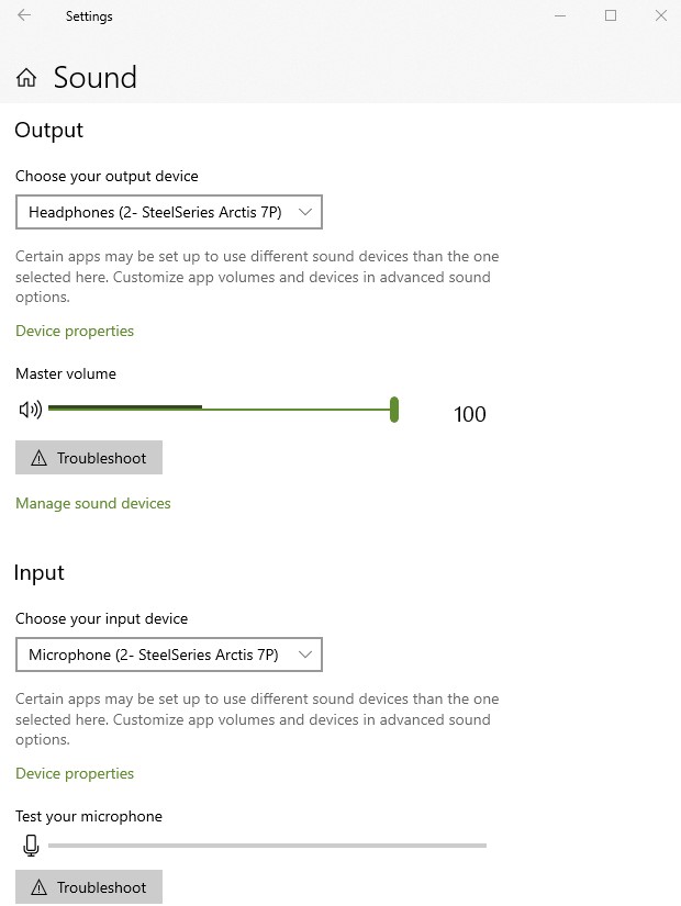 Windows Sound Settings