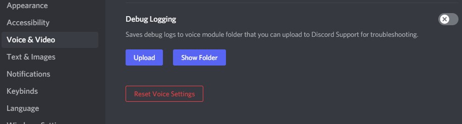 Discord Reset Voice Settings