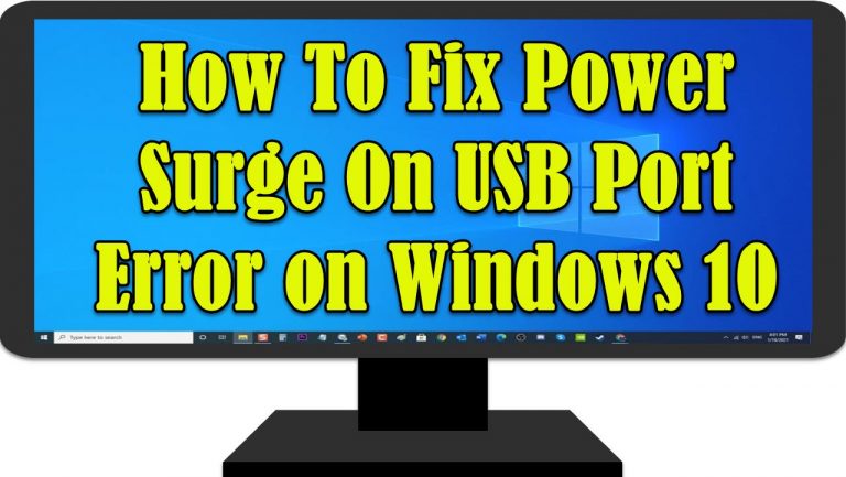 Power Surge On USB Port Error