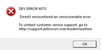 dev error 6070