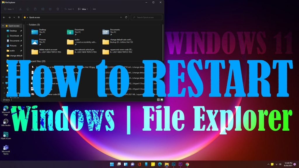 how to restart windows explorer win11