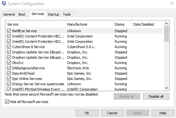 System configuration