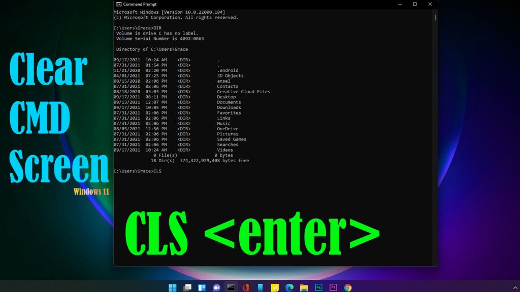 clear screen win11 command prompt 1