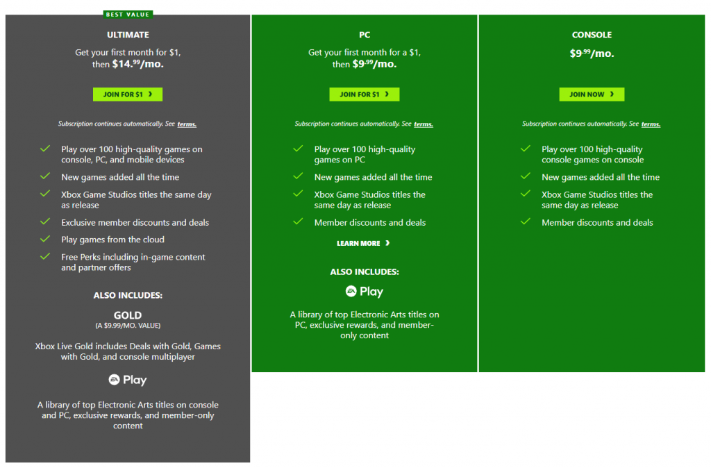 difference between xbox game pass and ultimate
