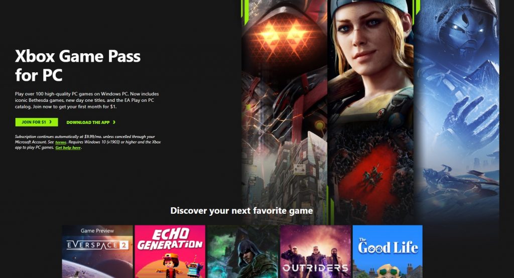 xbox game pass for pc