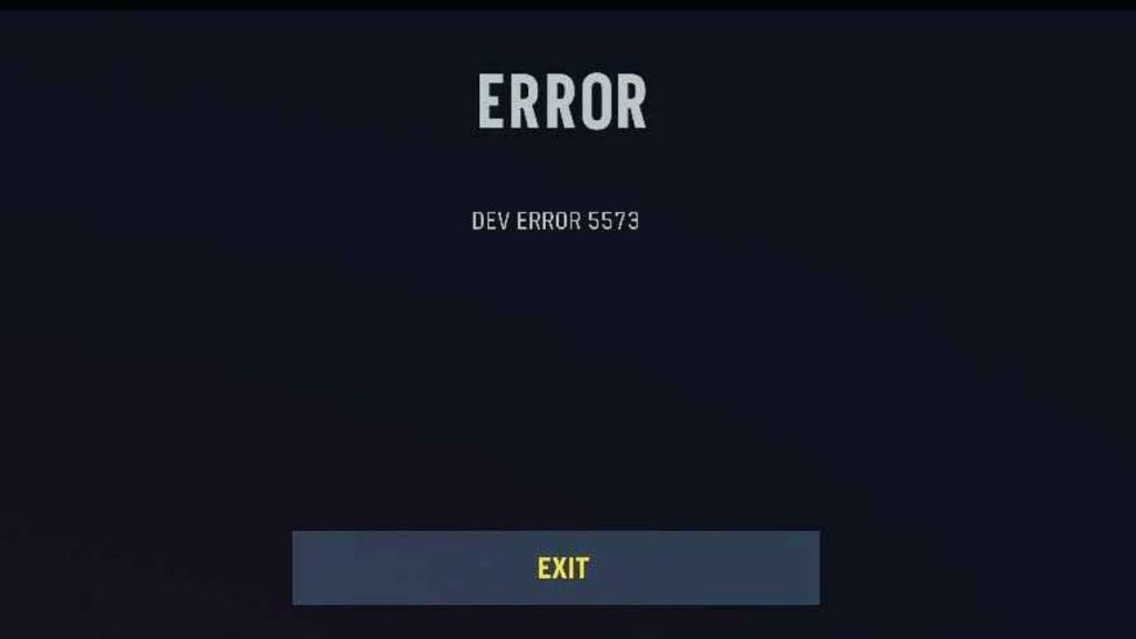 COD Vanguard 5573 error