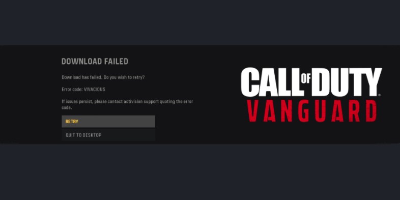 COD Vanguard error code vivacious