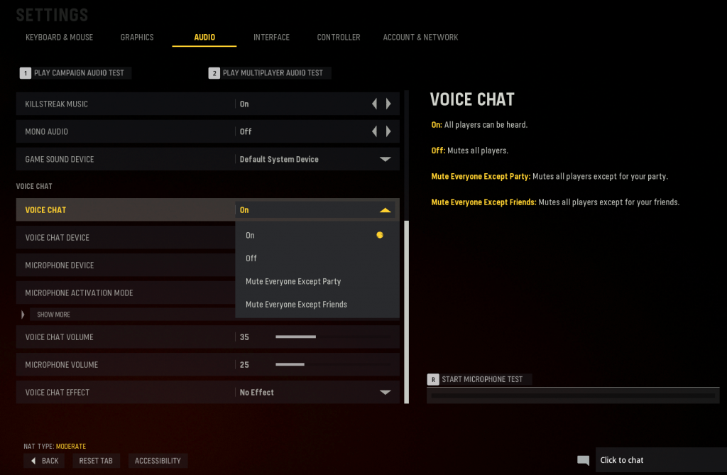 Division 2 how to enable chat ingame