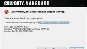 How To Fix COD Vanguard Error 0x00000000 (Application has stopped working)