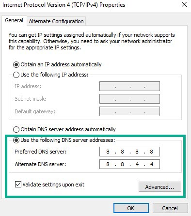 Solution 12: Change DNS