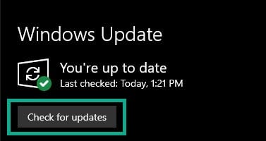 Method 3: Update Microsoft Windows System