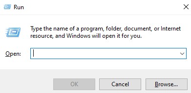 Press Windows Key + R to open the Run dialogue