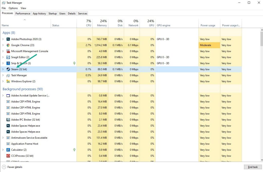 Select Steam process