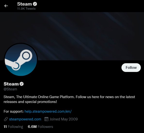 Steam Twitter