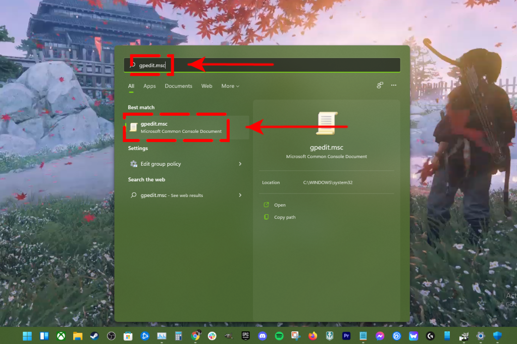 Windows search menu 1