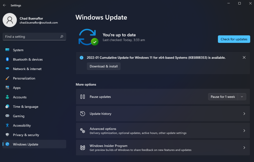 update windows 2