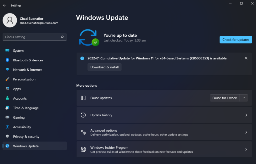 Update your Windows operating system