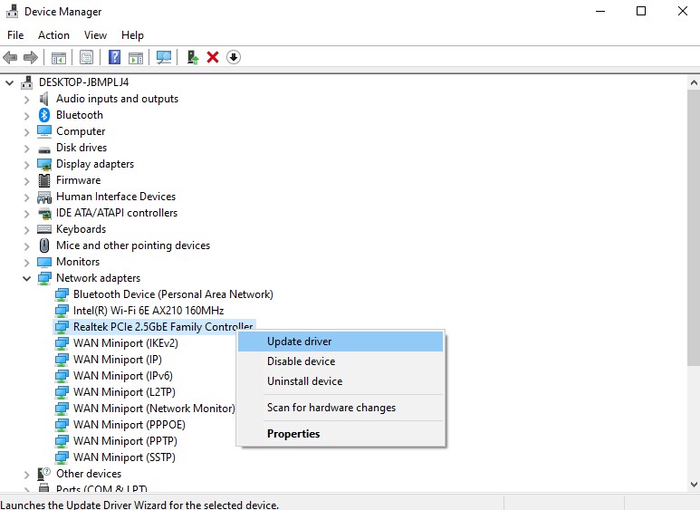 Fix #7: Network adapter