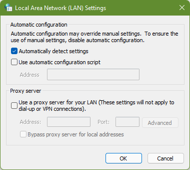 LAN settings