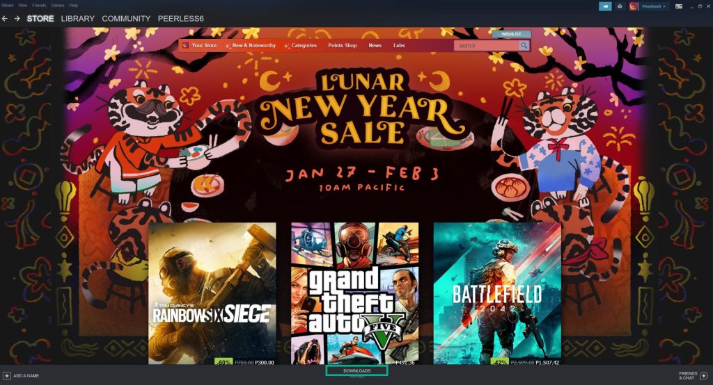 On your Steam Launcher, select downloads