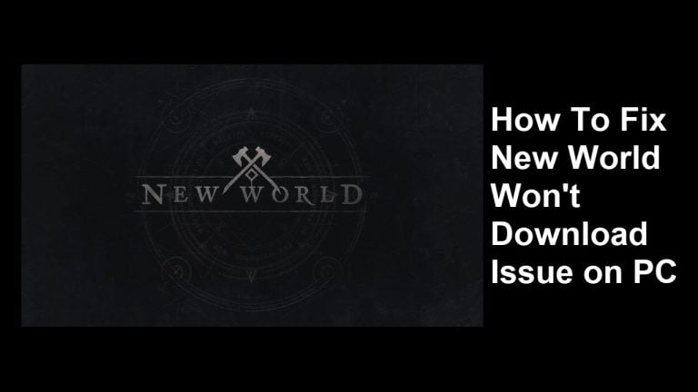 How To Fix New World Won't Download Issue on PC