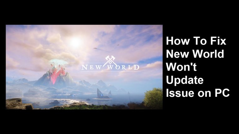 How To Fix New World Won't Update Issue on PC