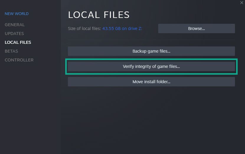 Solution 4 Repair New World game files