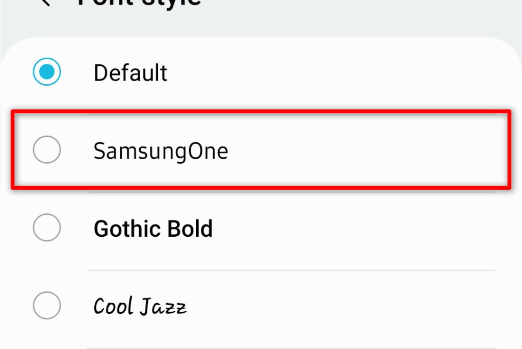 customize font style size galaxy s22 6