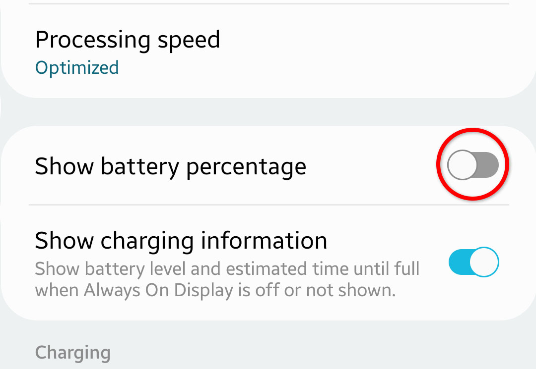 How To Display Battery Percentage on Galaxy S22