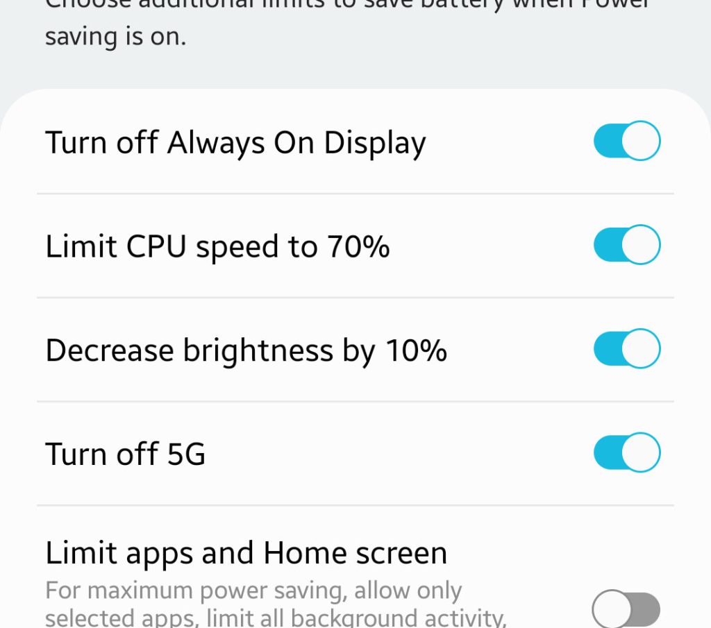 galaxy s22 power saving mode 3