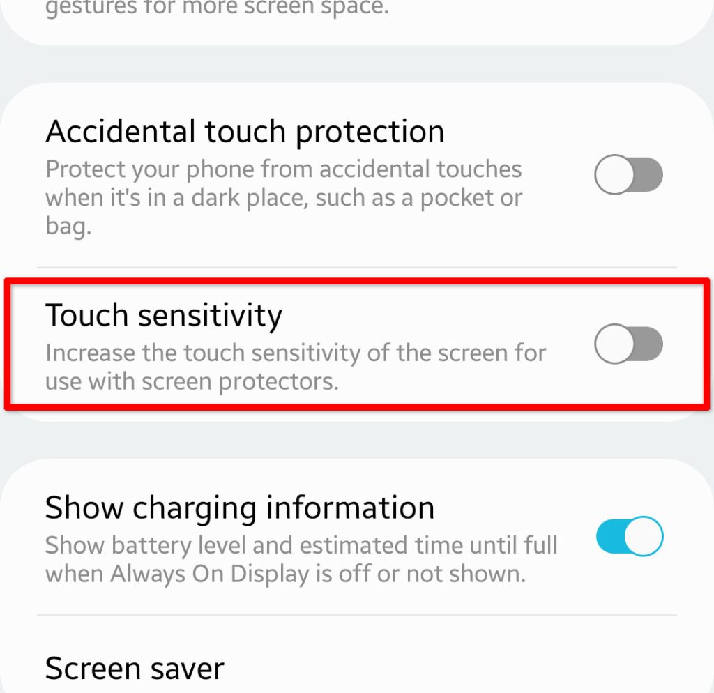 increase touchscreen sensitivity galaxy s22 4