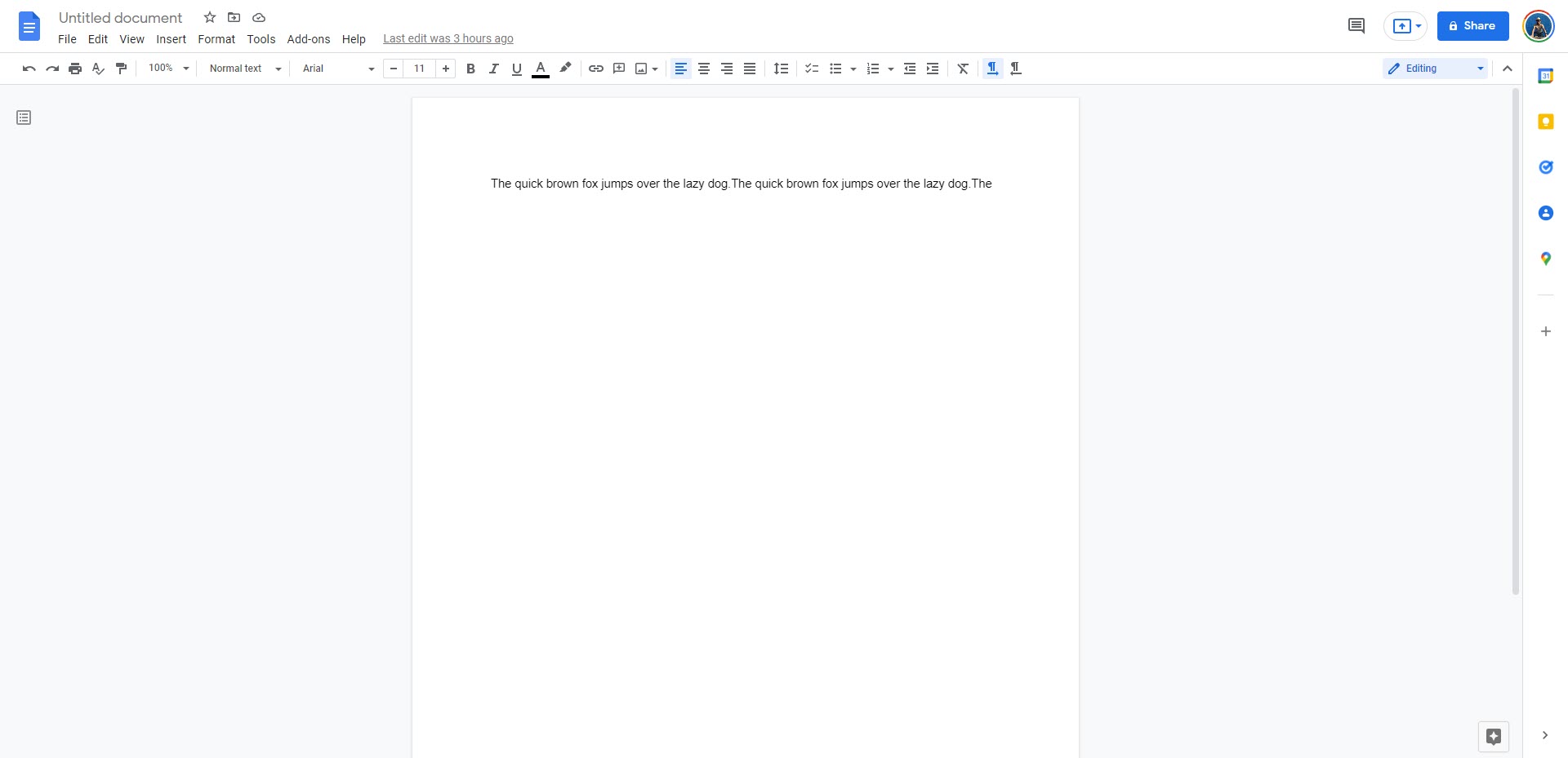 Open the Google Docs document