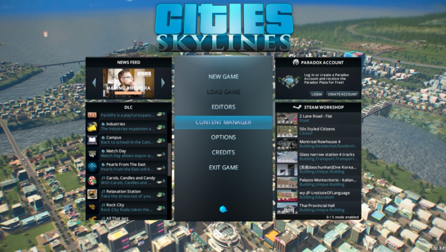 Cities Skylines Main Menu 1