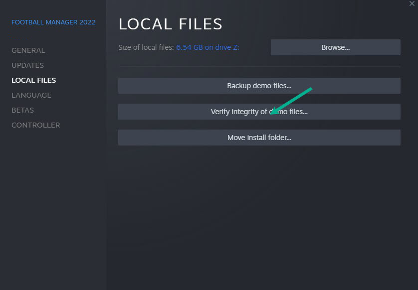 Click Verify integrity of game files