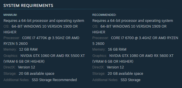Ghostwire Tokyo system requirements