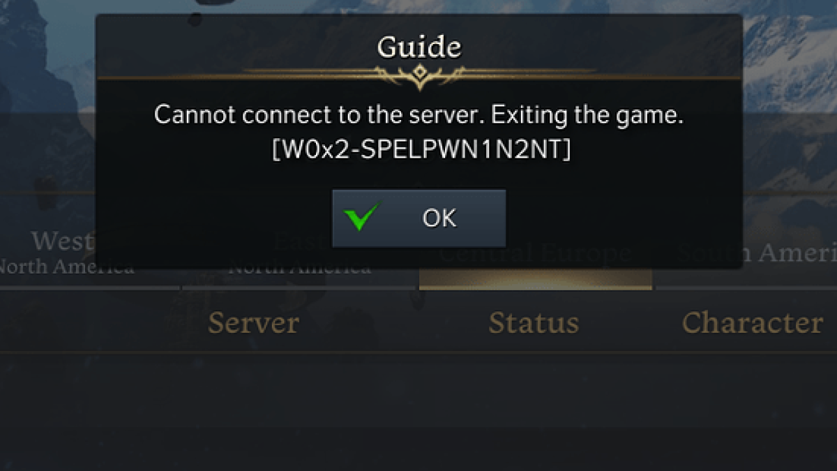 Cant connect to the Server.