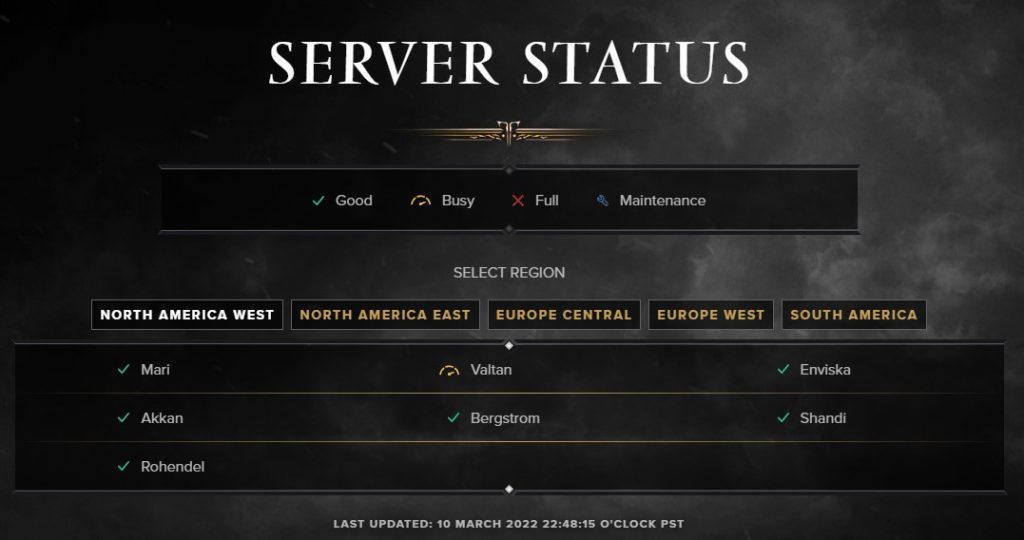 Lost Ark server status