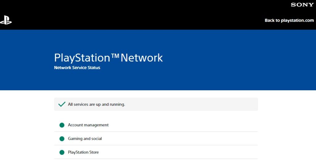 PS network server status