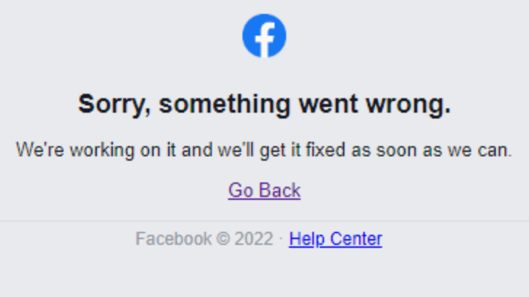 facebook something went wrong error