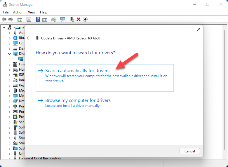 Search automatically for drivers