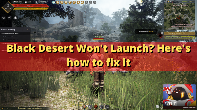 Black Desert Won't Launch
